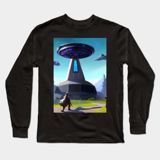 SPACE TELEPORT EMBARKATION Long Sleeve T-Shirt